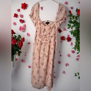 Trixxi Blush Floral Midi Dress